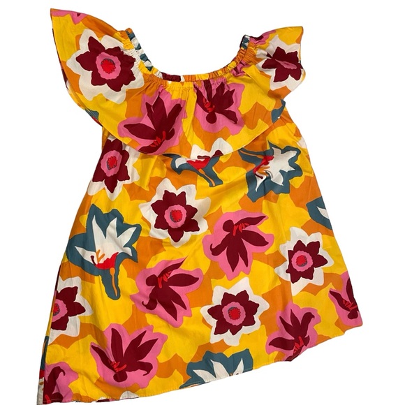 Marlene Floral Ruffle Off Shoulder Dress size L beach summer vibrant - Picture 3 of 16